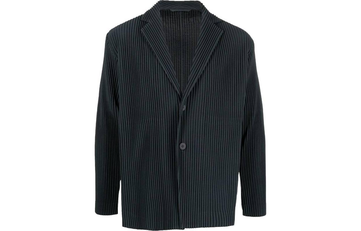 Order 三宅一生 FW22 黑色百褶梯形領扣襟西裝外套. HP28JD151-14