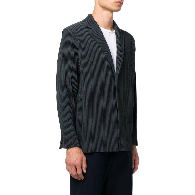 Purchase 三宅一生 FW22 黑色百褶梯形領扣襟西裝外套. HP28JD151-14