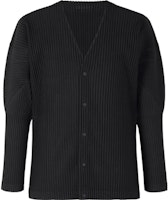 ISSEY MIYAKE FW23 Black Solid Pleated Knit Cardigan Long Sleeve HP39JL441-15 ISSEY MIYAKE FW23 Black Solid Pleated Knit Cardigan Long Sleeve HP39JL441-15