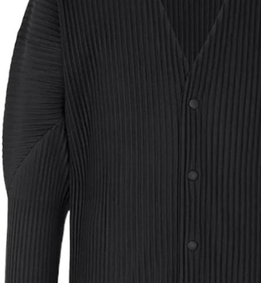 ISSEY MIYAKE FW23 黑色純色百褶針織長袖開襟外套 HP39JL441-15 Cheap ISSEY MIYAKE FW23 黑色純色百褶針織長袖開襟外套 HP39JL441-15