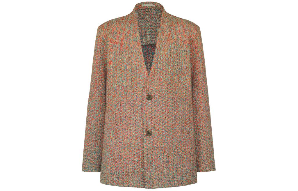 ISSEY MIYAKE FW23 Brown Striped Button-Up Long Sleeve Jacket LA41FD066-96