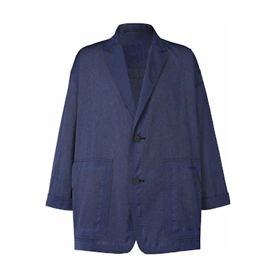 ISSEY MIYAKE FW23 Type-U-004 Navy Unisex Loose-Fit Collared Long Sleeve Jacket AT21FD103-75