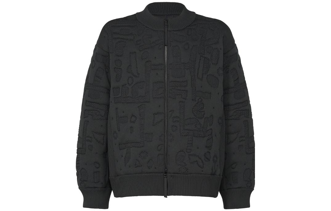 ISSEY MIYAKE Geometric Matelasse Print Slim Zip Jacket Men’s Black HA33KD314-15