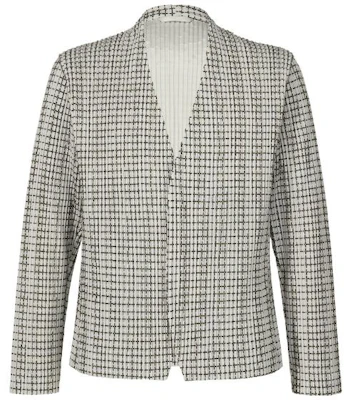 ISSEY MIYAKE Graph Paper Fitted V-Neck Checkered Long Sleeve Jacket White Mens HP33JD360-01 Buy ISSEY MIYAKE Graph Paper Fitted V-Neck Checkered Long Sleeve Jacket White Mens HP33JD360-01