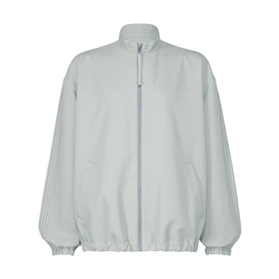 ISSEY MIYAKE Gray Solid Zip-Up Stand Collar Jacket LA41FC155-12