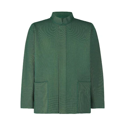 ISSEY MIYAKE Green Inlaid Knit Zip-Up Jacket HP33KD215-62