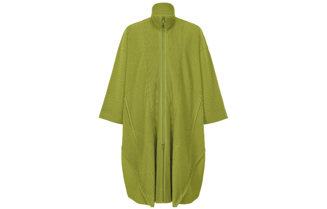 ISSEY MIYAKE Green Long-Sleeve Zip-Up Jacket with Stand Collar HP33JA126-64