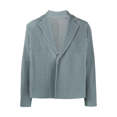 Issey Miyake Green Striped Loose-Fit Long Sleeve Jacket HP36JD156-13