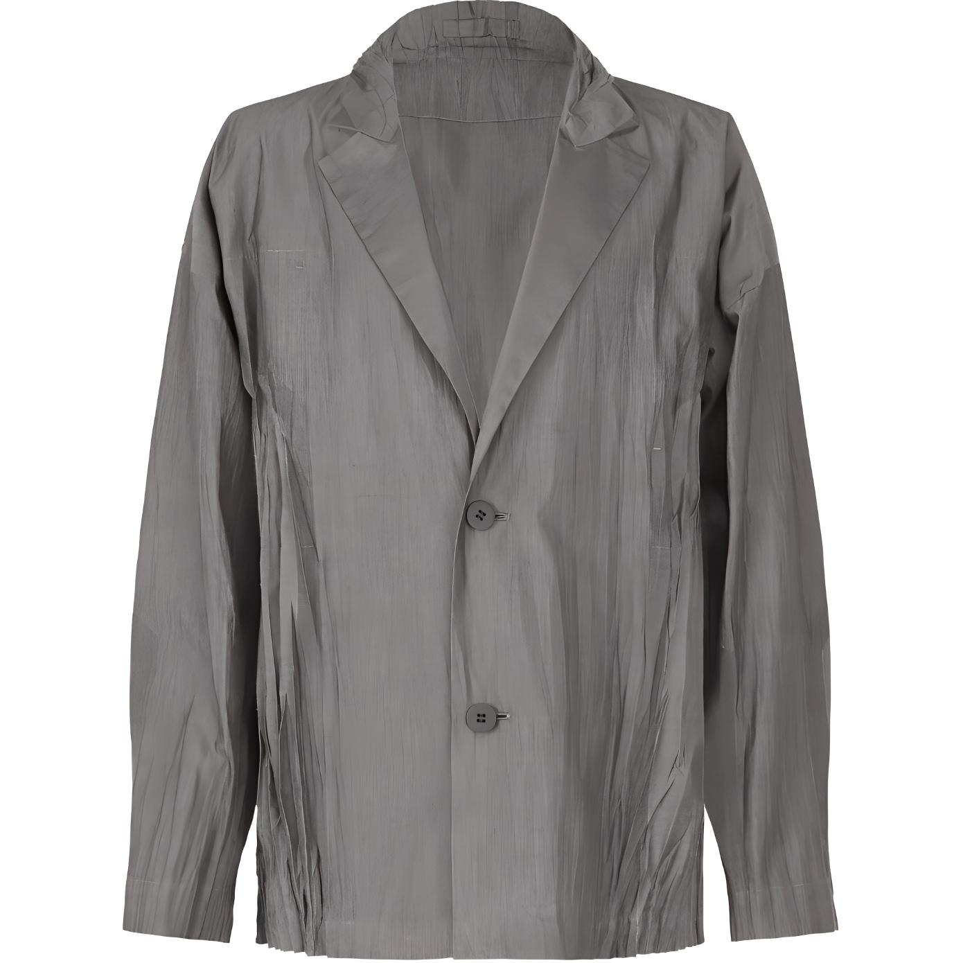 ISSEY MIYAKE Grey Single-Breasted Loose-Fit Long-Sleeve Jacket LA48FD091-12