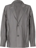 ISSEY MIYAKE Grey Single-Breasted Loose-Fit Long-Sleeve Jacket LA48FD091-12 ISSEY MIYAKE Grey Single-Breasted Loose-Fit Long-Sleeve Jacket LA48FD091-12