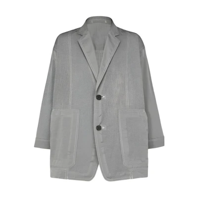ISSEY MIYAKE Grey Single-Breasted Loose-Fit Long Sleeve Jacket AT21FD103-12