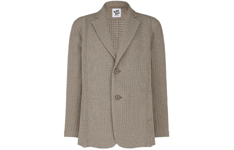 Issey Miyake Khaki Single-Breasted Fitted Long Sleeve Jacket AT41FD205-47