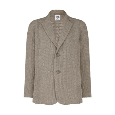 Issey Miyake Khaki Single-Breasted Fitted Long Sleeve Jacket AT41FD205-47