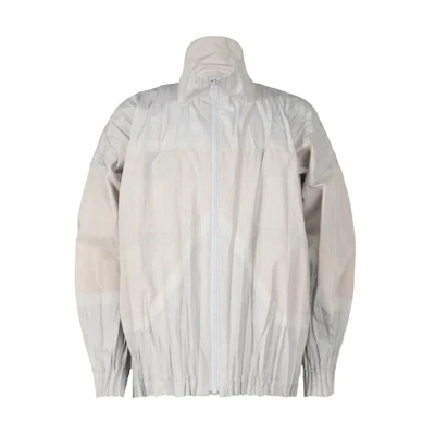 ISSEY MIYAKE Light Gray Stand Collar Zip-Up Jacket LA41FC151-11
