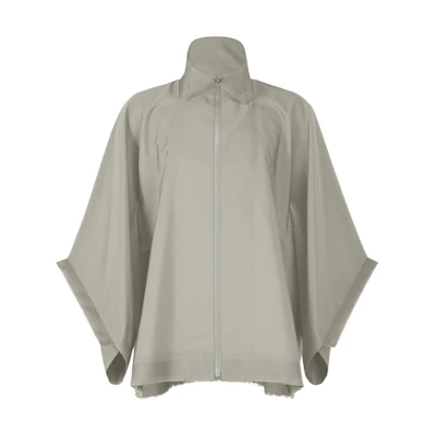 ISSEY MIYAKE Light Gray Zip-Up Stand Collar Loose Jacket LA41FC121-11