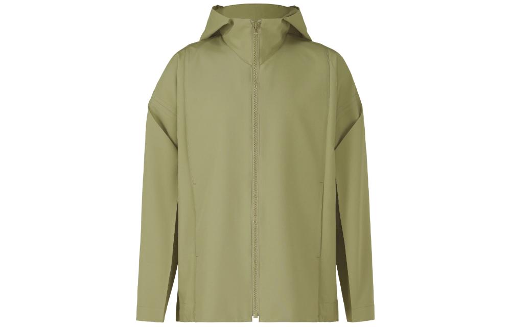 ISSEY MIYAKE Light Green Solid Hooded Zip Jacket LA41FC092-66