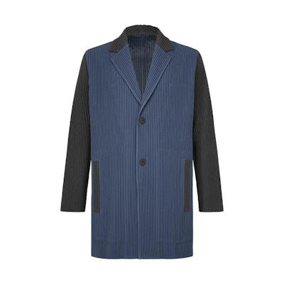 ISSEY MIYAKE Loose Fit Button-Up Jacket in Blue HP33JD385-76