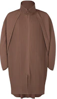 ISSEY MIYAKE Monthly Color September Brown High-Neck Zip Jacket HP33JA114-48 ISSEY MIYAKE Monthly Color September Brown High-Neck Zip Jacket HP33JA114-48