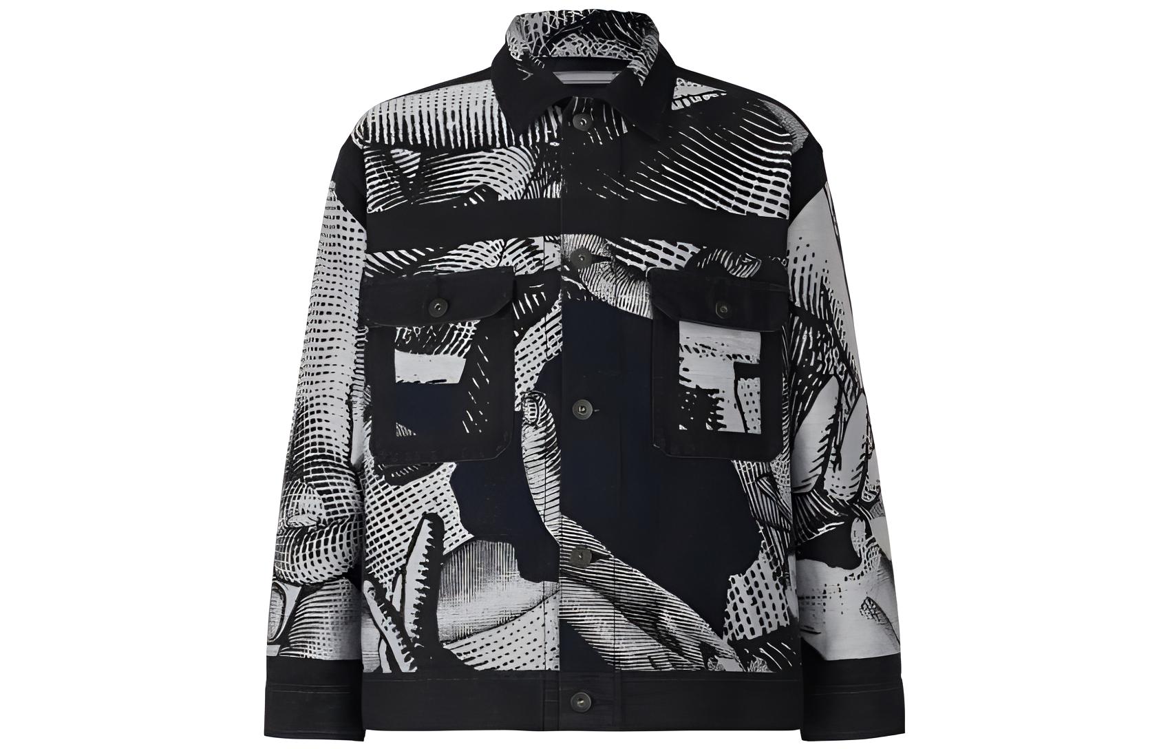 ISSEY MIYAKE Navy Blue Moiré Print Fitted Single-Breasted Jacket AT13FC902-77