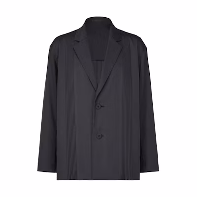 ISSEY MIYAKE Navy Pleated Single-Breasted Blazer Jacket LA41FD095-76