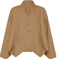 ISSEY MIYAKE Oversized V-Neck Single-Button Brown Jacket LA33FU037-41 ISSEY MIYAKE Oversized V-Neck Single-Button Brown Jacket LA33FU037-41