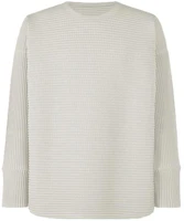 ISSEY MIYAKE Plain Pleated Crewneck Long Sleeve Sweatshirt Men Light Grey HP41JK27611 ISSEY MIYAKE Plain Pleated Crewneck Long Sleeve Sweatshirt Men Light Grey HP41JK27611