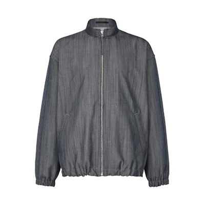 ISSEY MIYAKE Pleats Denim Solid Full-Zip Jacket Men’s Blue LA33FC185-79