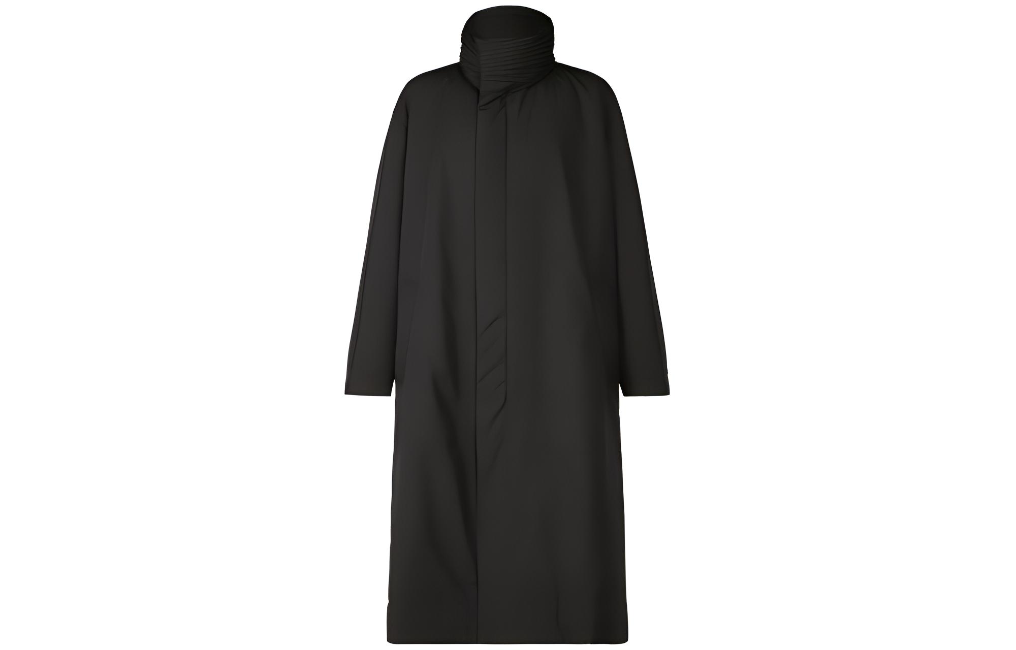 ISSEY MIYAKE Pleats Puffer Stretchable Hood Long Jacket Black () LA33FA181-15