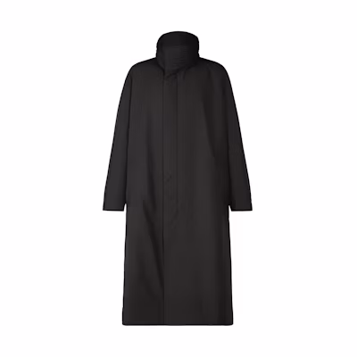 ISSEY MIYAKE Pleats Puffer Stretchable Hood Long Jacket Black () LA33FA181-15