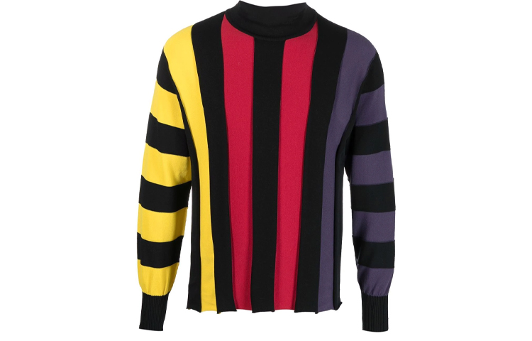 ISSEY MIYAKE Pre-owned Striped Print Sweatshirt Men’s Black ISSMY450-BLACK