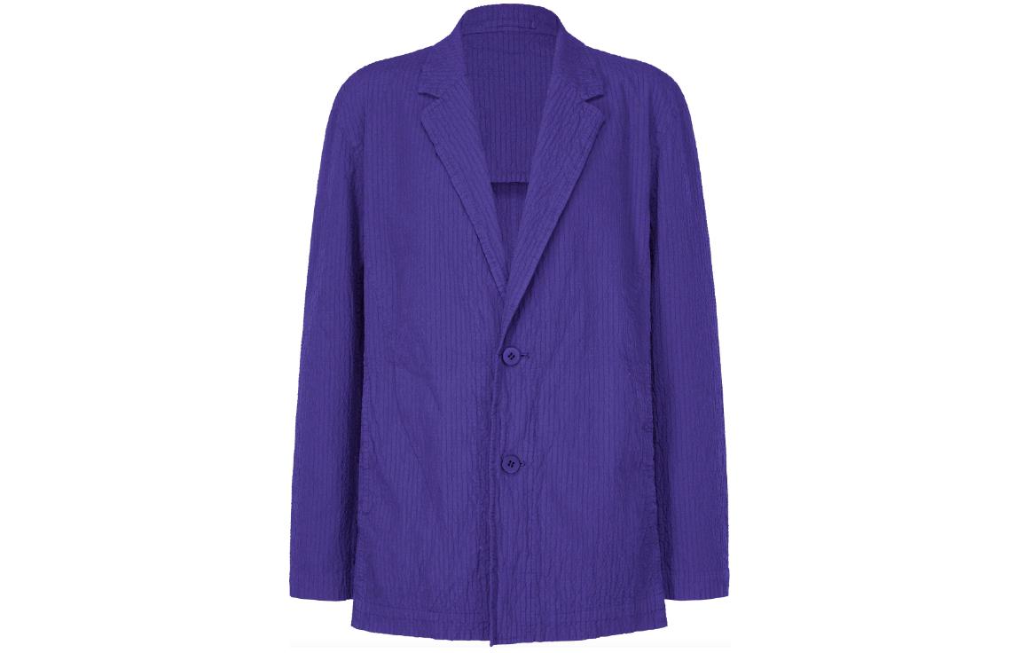 ISSEY MIYAKE Purple Mid-Length Single-Breasted Collar Jacket LA41FD125-72
