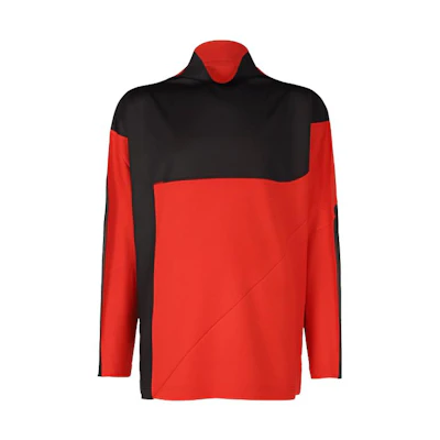 ISSEY MIYAKE Red Colorblock Turtleneck Pullover Sweatshirt LA33JK134-24