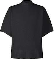 ISSEY MIYAKE Rustic Knit Solid Crewneck Slim Fit Short Sleeve Knit Shirt Black Men HP41KN211-15 ISSEY MIYAKE Rustic Knit Solid Crewneck Slim Fit Short Sleeve Knit Shirt Black Men HP41KN211-15