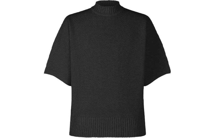 Order ISSEY MIYAKE 男士黑色修身短袖圓領針織上衣 HP41KN211-15