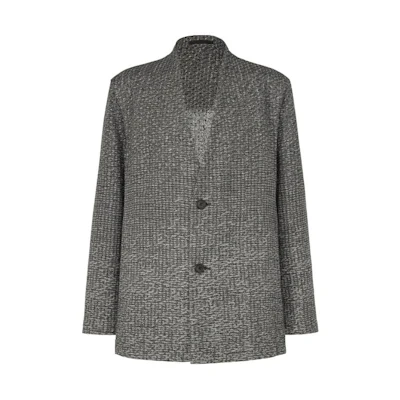 ISSEY MIYAKE Single-Breasted Gray Long-Sleeve Jacket LA41FD066-97