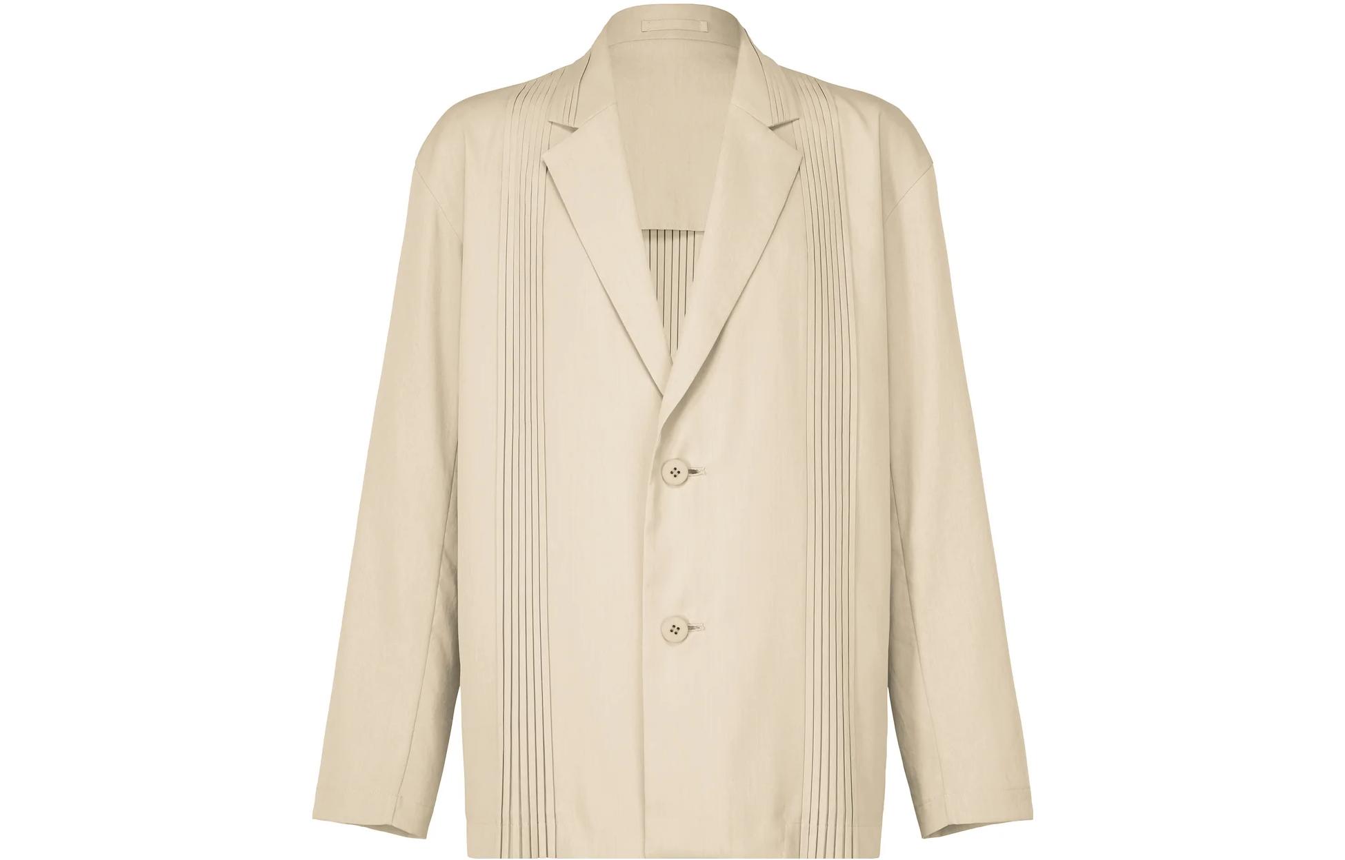 ISSEY MIYAKE Single-Breasted Long-Sleeve Jacket - Light Gray LA33FD091-11