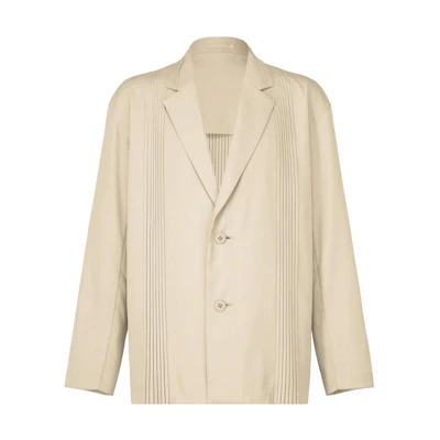 ISSEY MIYAKE Single-Breasted Long-Sleeve Jacket - Light Gray LA33FD091-11