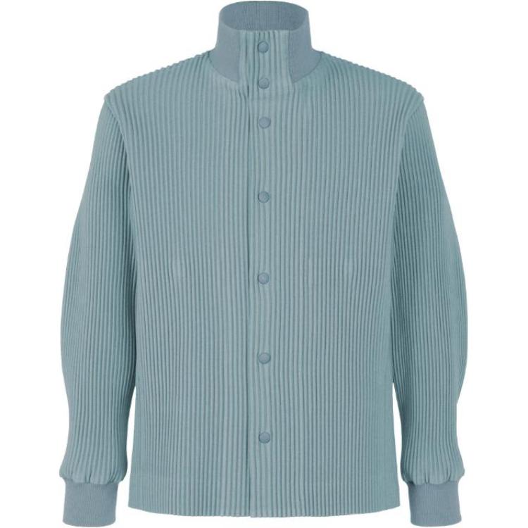 ISSEY MIYAKE Slim Fit Single-Breasted High-Neck Jacket Blue HP33FC308-72