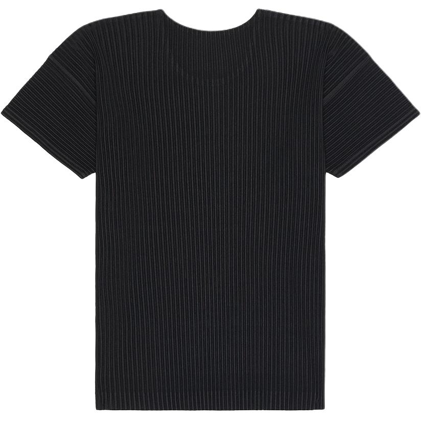 ISSEY MIYAKE Solid Color Crewneck Short Sleeve T-Shirt  Black. HP55JK420-15