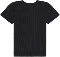 ISSEY MIYAKE Solid Color Crewneck Short Sleeve T-Shirt Black. HP55JK420-15 ISSEY MIYAKE Solid Color Crewneck Short Sleeve T-Shirt Black. HP55JK420-15