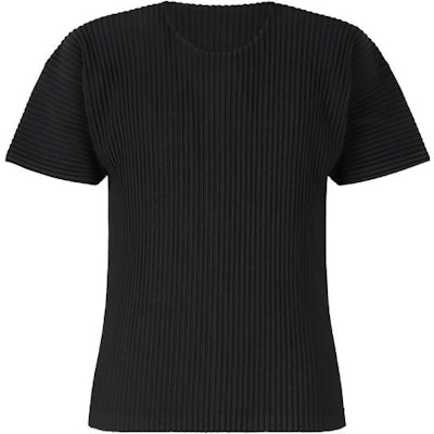 ISSEY MIYAKE 素色短袖圓領上衣 黑色款式 HP55JK420-15 Order ISSEY MIYAKE 素色短袖圓領上衣 黑色款式 HP55JK420-15