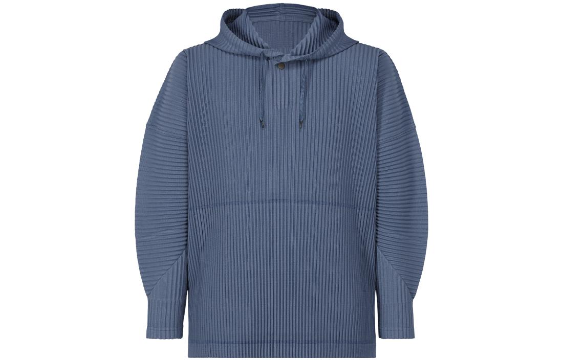 ISSEY MIYAKE Solid Color Hoodie Pullover - Blue HP33JK127-76