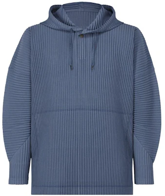 ISSEY MIYAKE Solid Color Hoodie Pullover - Blue HP33JK127-76 Buy ISSEY MIYAKE Solid Color Hoodie Pullover - Blue HP33JK127-76
