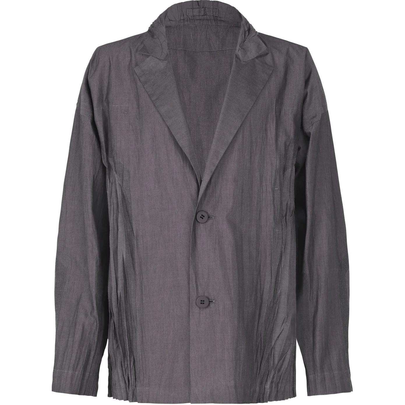 ISSEY MIYAKE Solid Color Loose-Fit Long-Sleeve Jacket Deep Purple LA48FD091-82