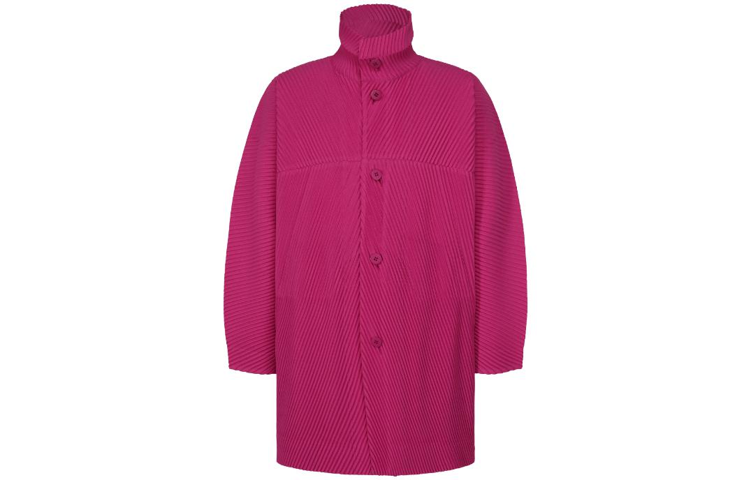ISSEY MIYAKE Solid Color Single-Breasted Long Sleeve Jacket Pink HP33JA121-25
