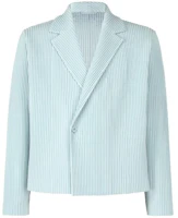 ISSEY MIYAKE Solid Color Single-Button Long-Sleeve Jacket Light Blue HP41JD156-71 ISSEY MIYAKE Solid Color Single-Button Long-Sleeve Jacket Light Blue HP41JD156-71