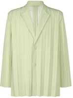 ISSEY MIYAKE Solid Color Slim Fit Long Sleeve Jacket Light Green HP41FD285-61 ISSEY MIYAKE Solid Color Slim Fit Long Sleeve Jacket Light Green HP41FD285-61