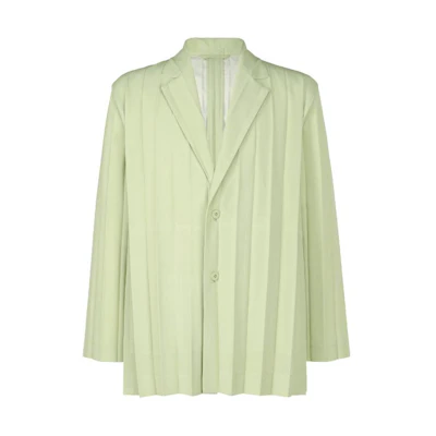 ISSEY MIYAKE Solid Color Slim Fit Long Sleeve Jacket Light Green HP41FD285-61