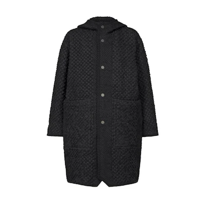 ISSEY MIYAKE Solid Color Unisex Black Long Sleeve Hooded Jacket AT33FA200-15