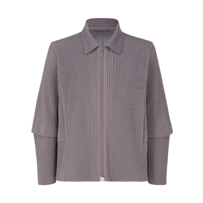 ISSEY MIYAKE Solid Color Zip-Up Jacket Purple Gray HP36-JC176-82